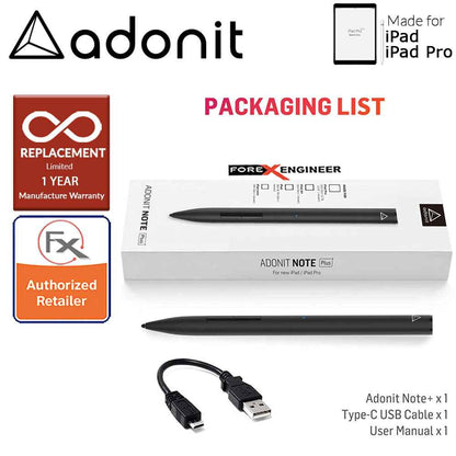 [RACKV2_CLEARANCE] Adonit Note+ - Note Plus with Presure Sensitive - Same like Apple Pencil - Black Color