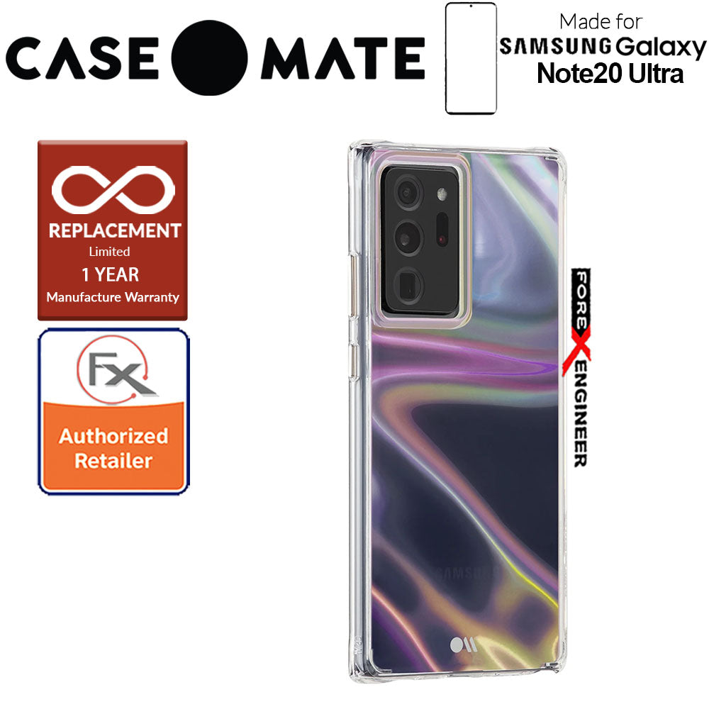 Case Mate Soap Bubble for Samsung Galaxy Note 20 Ultra 5G 2020 - with Micropel antimicrobial protection - Iridescent  Color ( Barcode : 846127195263 )