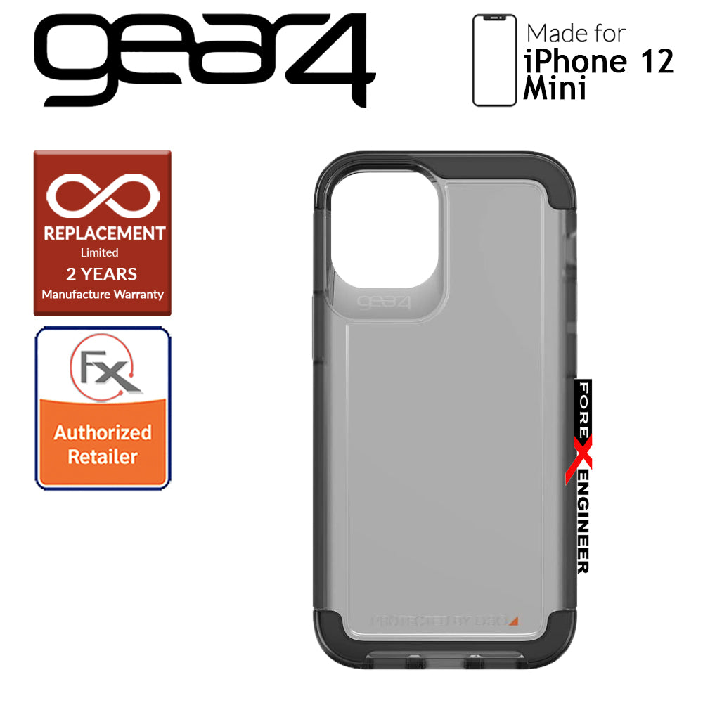 Gear4 Wembley Palette for iPhone 12 Mini 5G 5.4" - D3O Material Technology - Drop Resistant Up to 3 meters - Smoke (Barcode : 840056127845)