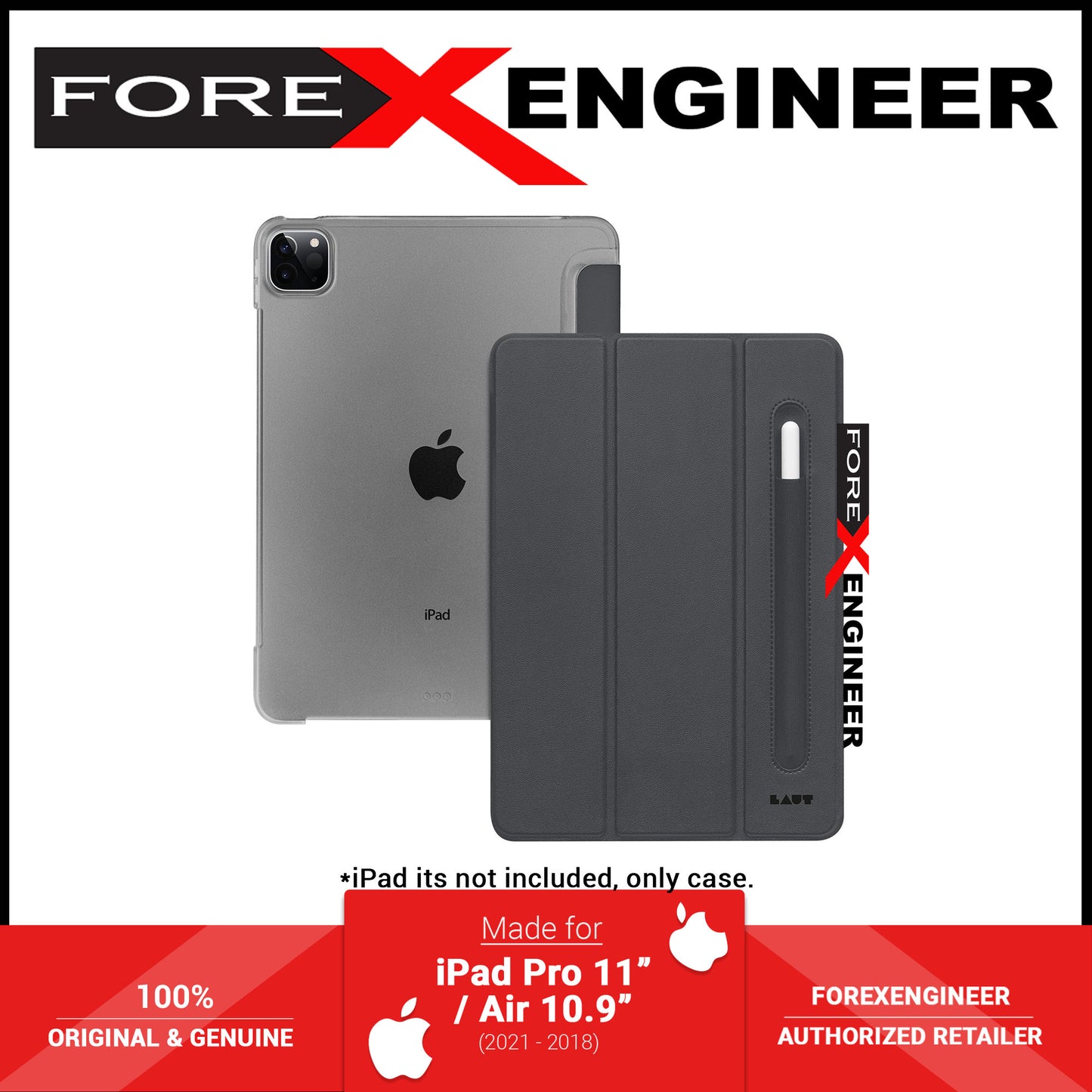 Laut Huex Folio Case for iPad Pro 11" ( 2022 - 2018 ) - iPad Air 10.9" 5th Gen ( 2022 ) - Fog Grey  (Barcode: 4895206923156 )