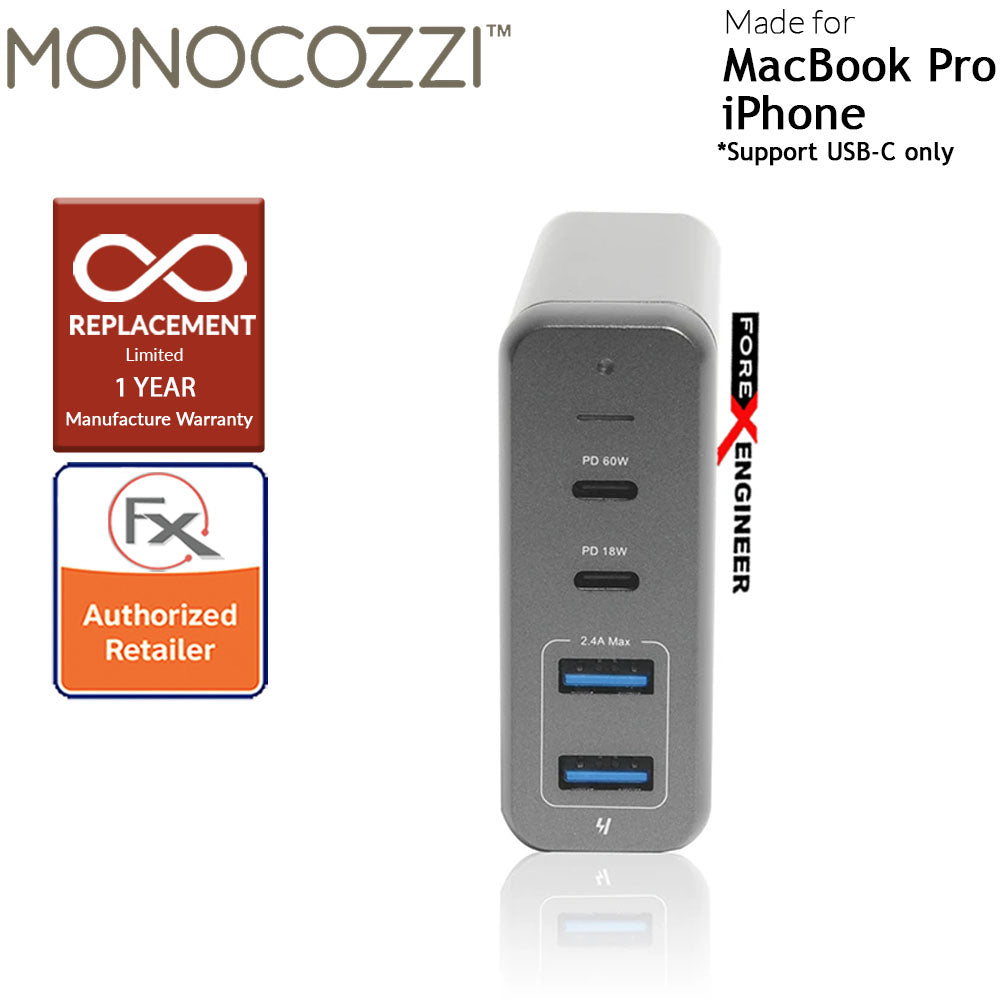 Monocozzi Moxie 75W Power Cuboid - Support USB-C Macbook Pro Full Speed Charge and iPhone USB-C for fast charge ( Barcode : 4895199103696 )