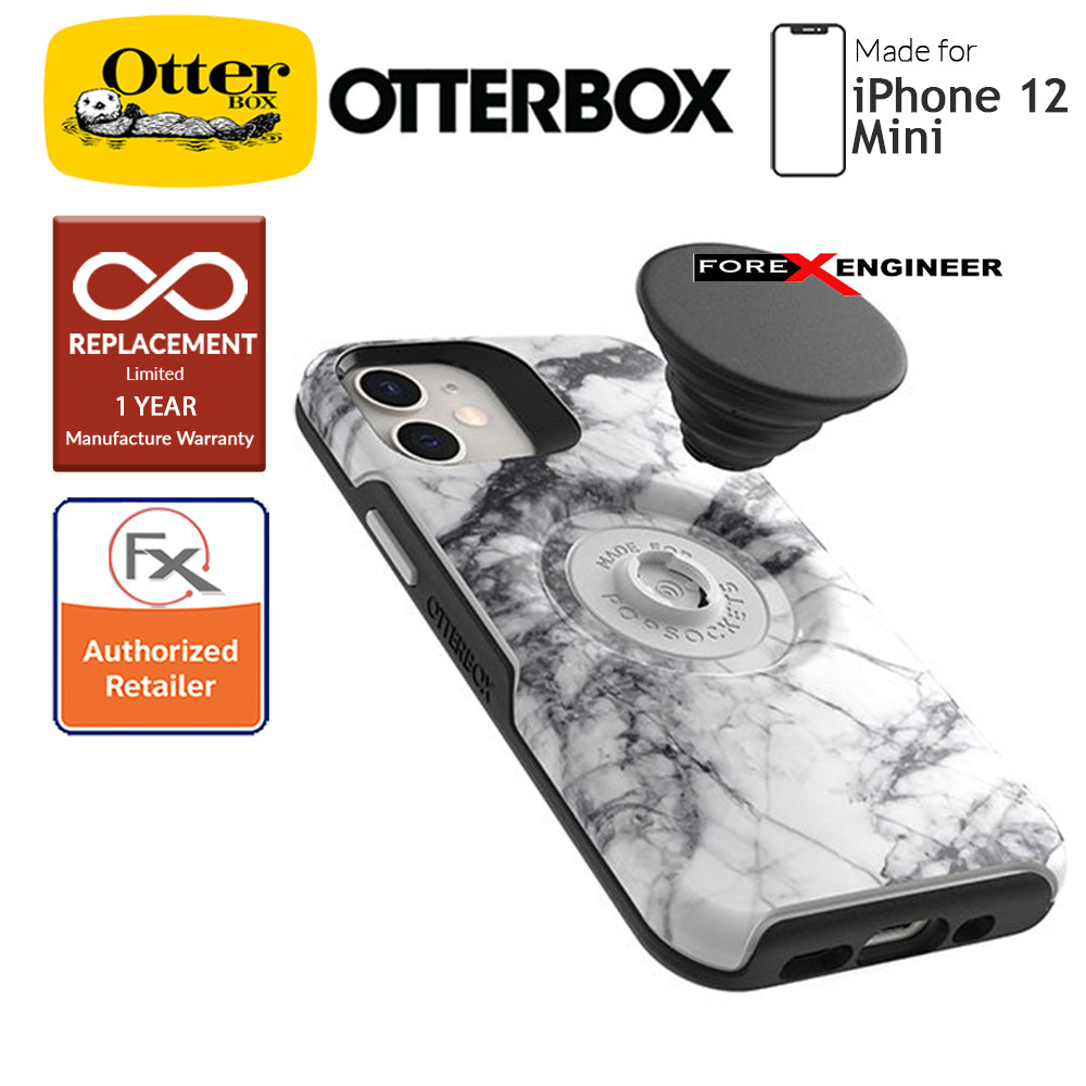 Otterbox Otter + Pop Symmetry for iPhone 12 Mini 5G 5.4" - White Marble (Barcode : 840104215524)