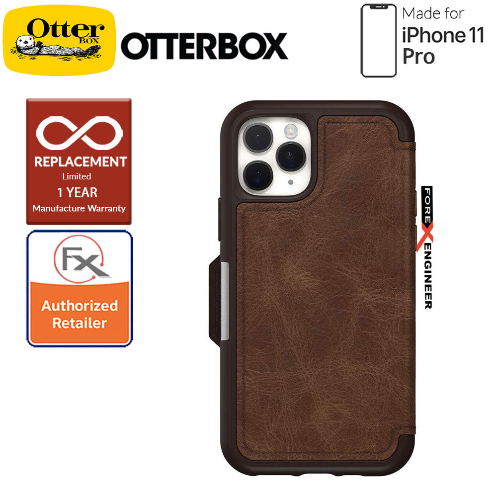 Otterbox Strada for iPhone 11 Pro - Leather Folio Case - Espresso Brown Color