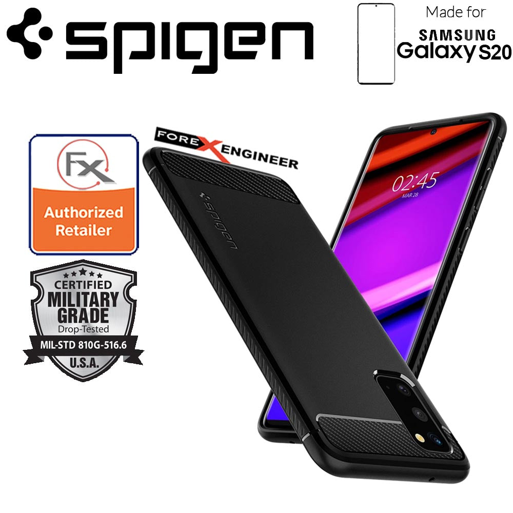 Spigen Rugged Armor for Samsung Galaxy S20 6.2" -  Matte Black Color