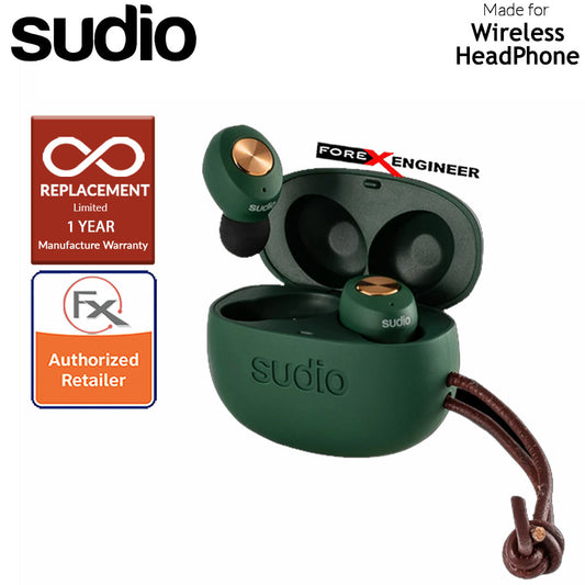 Sudio TOLV True Wireless Earbuds - Instant pairing - Green Color ( Barcode : 7350071381953 )