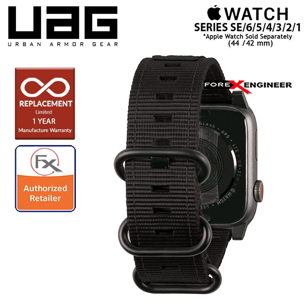 UAG Nato Strap for Apple Watch Series 7 - SE - 6 - 5 - 4 - 3 - 2 - 1 ( 45mm - 42mm - 44mm ) - Black Colour (Barcode: 812451038170 )