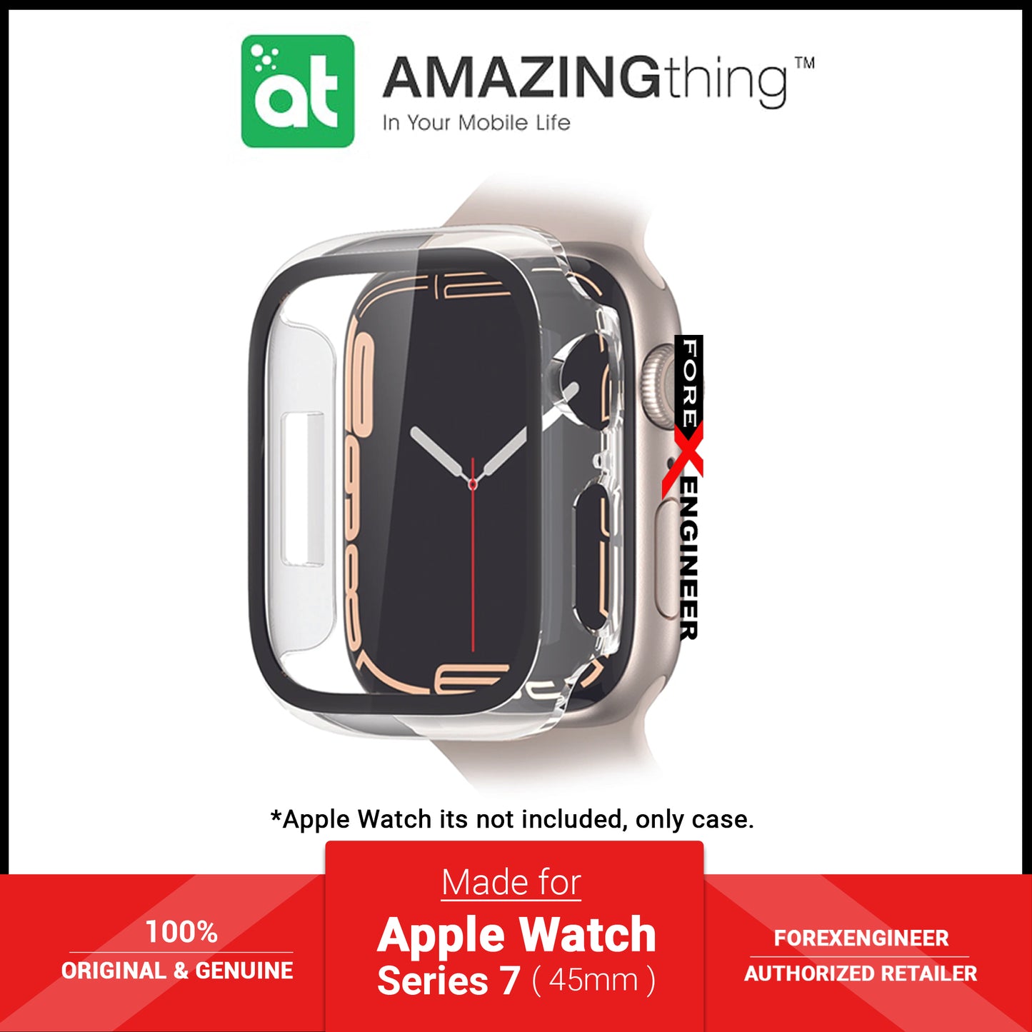 AMAZINGthing Marsix Case for Apple Watch Series 7 ( 45mm ) - Drop Proof - Clear (Barcode: 4892878069632 )