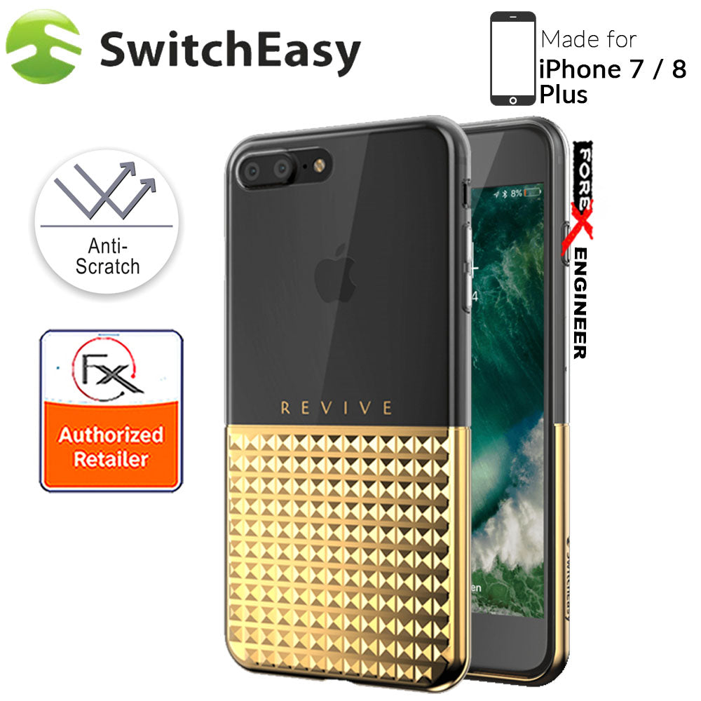 SwitchEasy Revive for iPhone 7 - 8 Plus - Luxe Diamond Cut Design - Gold