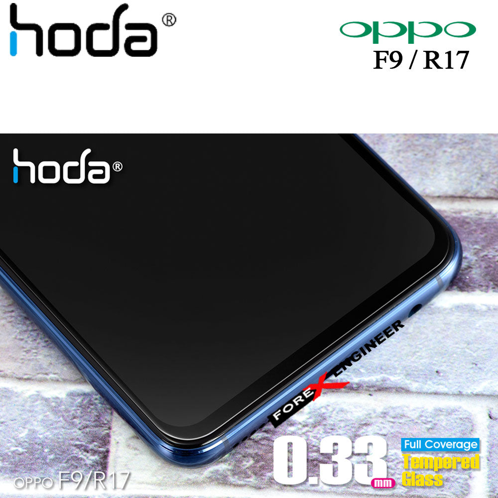 [RACKV2_CLEARANCE] Hoda OPPO F9 - R17 Screen Protector - Full Coverage Tempered Glass - Black