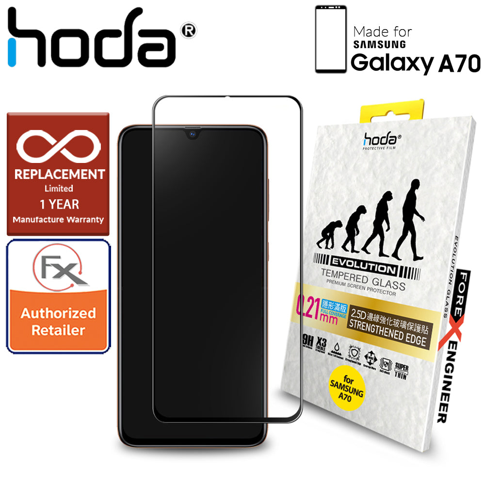 Hoda 0.21mm 2.5D Tempered Glass for Samsung Galaxy A70 (2019) - Evolution Strengthened Edge Clear Screen Protector