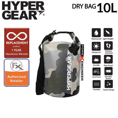 HyperGear Dry Bag 10L - Camouflage Grey Alpha