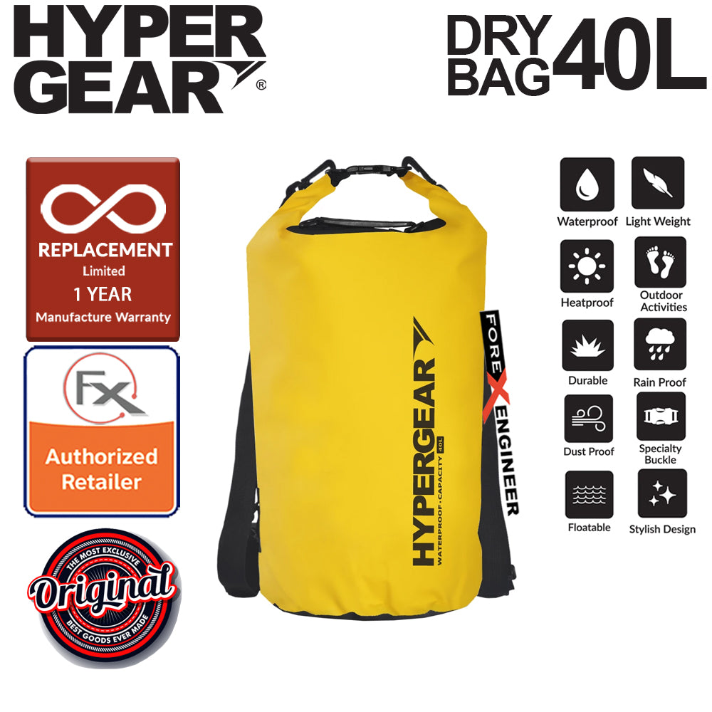 HyperGear 40L Dry Bag - IPX6 Waterproof Specification - Yellow