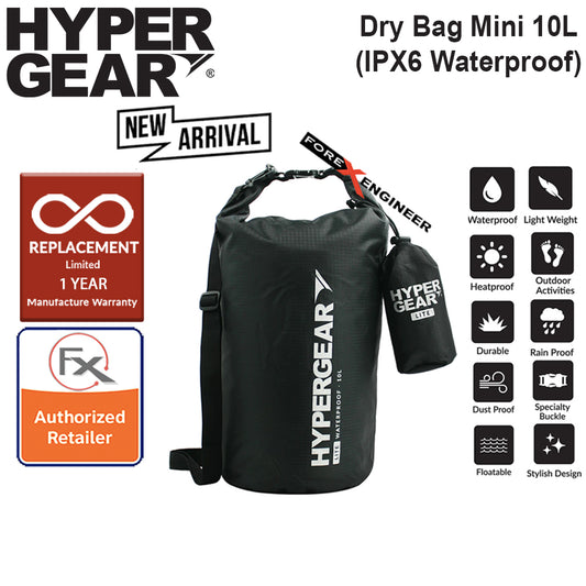 HyperGear Dry Bag Lite 10L - IPX6 Waterproof Specification - Black
