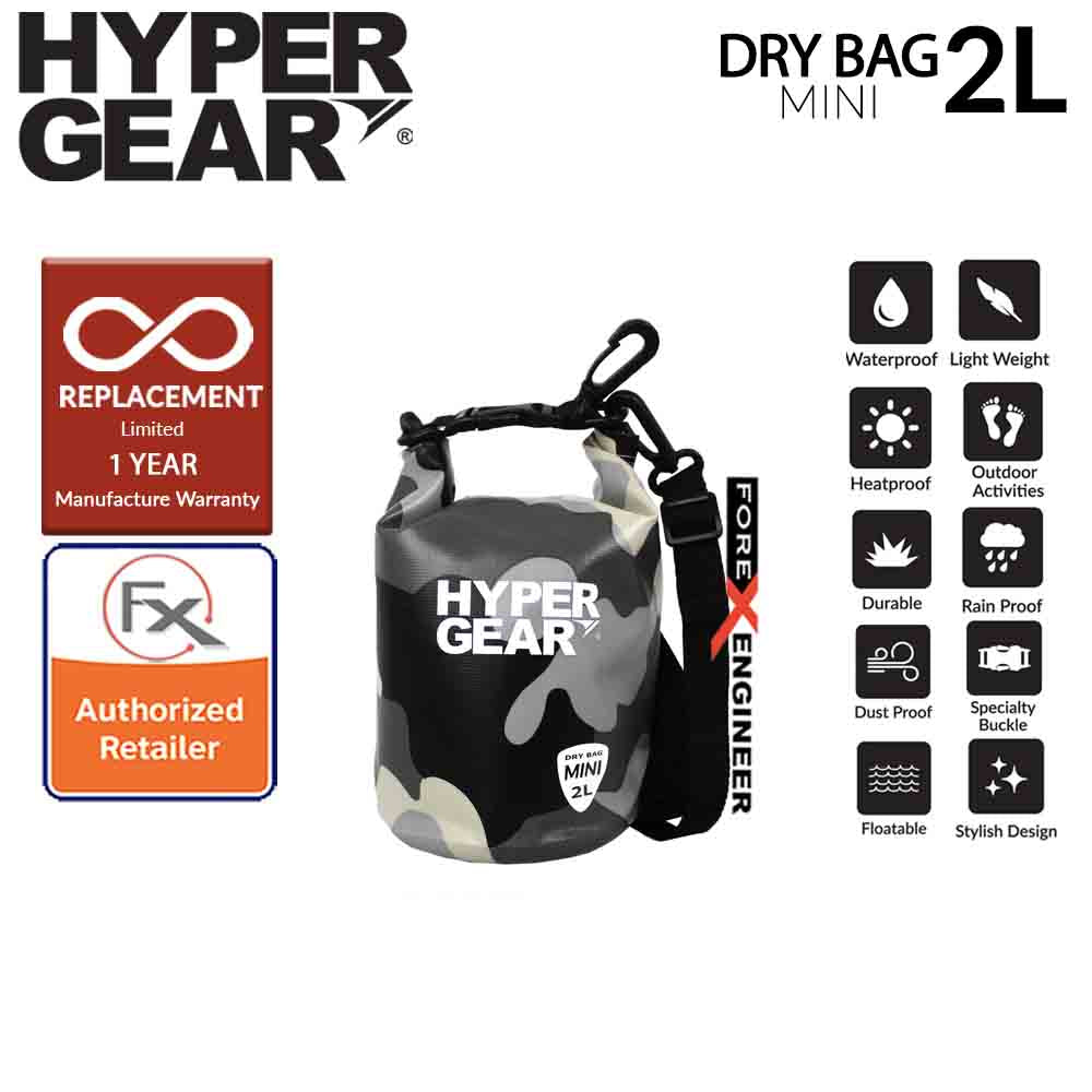 HyperGear Dry Bag Mini 2L - Camouflage Grey Alpha