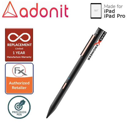 Adonit Note Stylust Pen - Almost same with Apple Pencil - For latest iPad - iPad Pro - Black - Forexengineer-malaysia