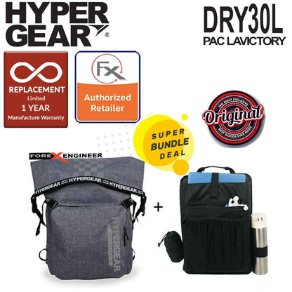 Hypergear Dry Pac LaVictory 30L - Heavy-duty Design and IPX6 Waterproof Specification - Snow Grey ( Bundle with Fast Slot E) (Barcode: 302122 + 306051 ) - Forexengineer-malaysia