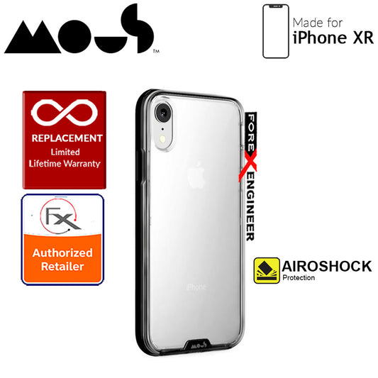 Mous Clarity Case for iPhone XR - Air Shock High Impact Material - Clarity Black