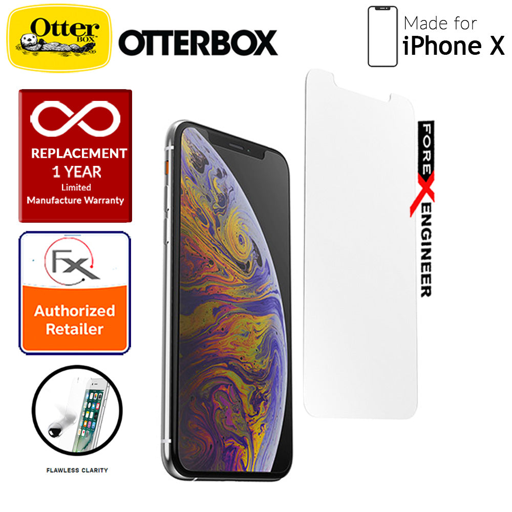 OtterBox Alpha Glass Screen Protector for iPhone X - (Compatible with iPhone Xs) Tempered Glass with Resists Scratches and Shattering - Clear