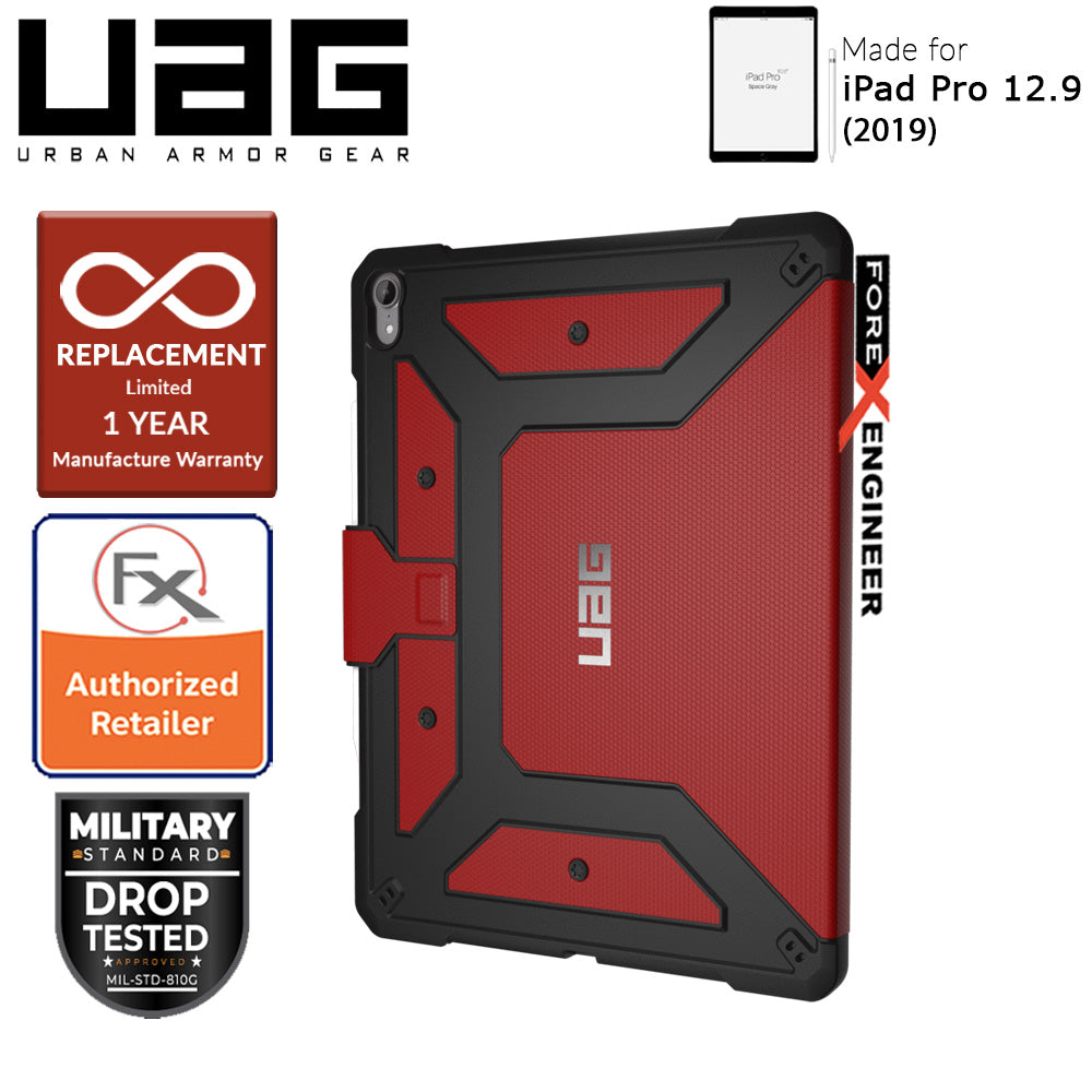 UAG Metropolis for iPad Pro 12.9 inch 2019 - Rugged Military Drop Tested iPad Case - Magma
