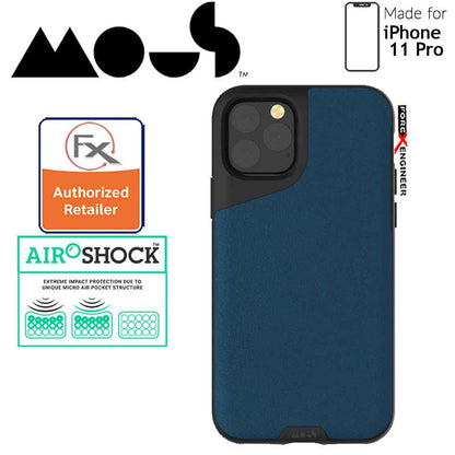 Mous Contour Colour for iPhone 11 Pro (Blue Leather) - Forexengineer-malaysia