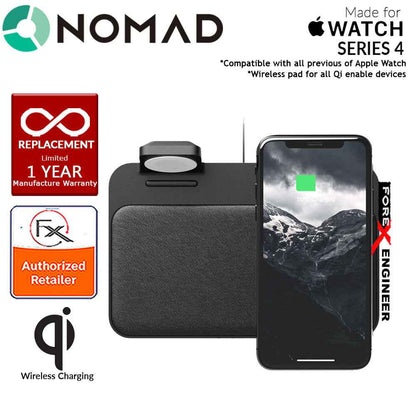 Nomad Wireless Charging Dock Base Station for  Apple Watch and works with all Qi enabled devices - MFi-certified Apple Watch Charger - Black (wireless charging station) - Forexengineer-malaysia