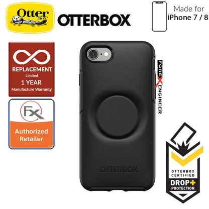 OTTER + POP Symmetry for iPhone 7 - 8 - Slim Protective Case with Pop Sockets - Black - Forexengineer-malaysia