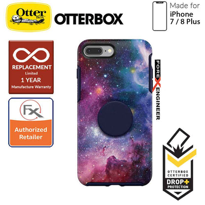 OTTER + POP Symmetry for iPhone 7 Plus - 8 Plus - Slim Protective Case with Pop Sockets - Blue Nebula - Forexengineer-malaysia