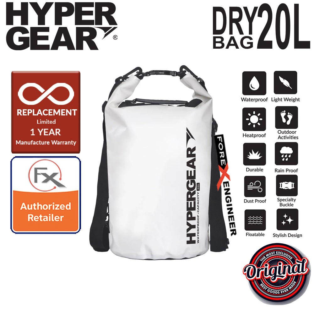 HyperGear Dry Bag 20L - IPX6 Waterproof Specification - Pearl White