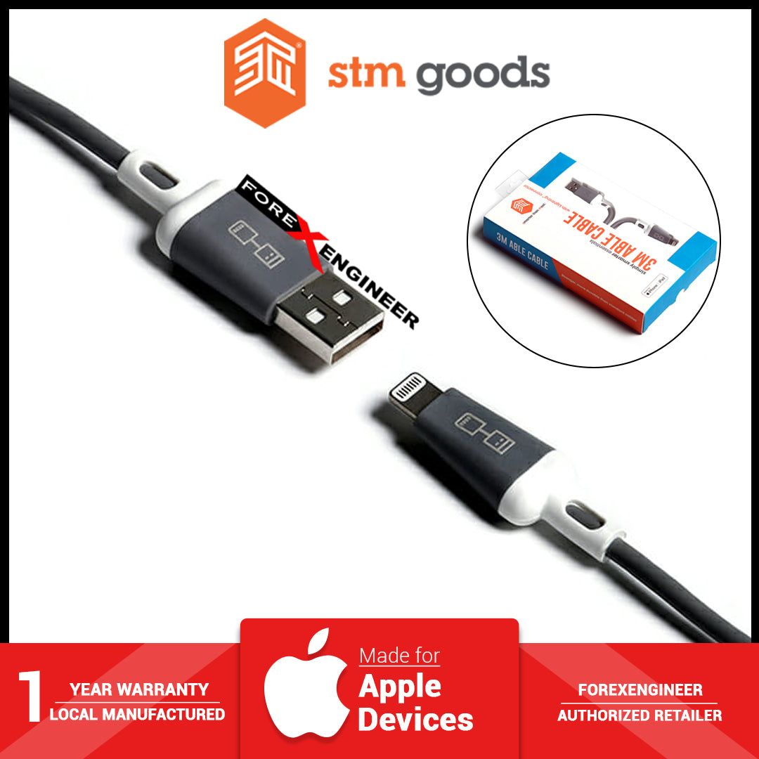 STM Able USB-A to Lightning Cable (1m) - Fast Charging and Data Transfer 2.4A ( Barcode : 765951762635 )