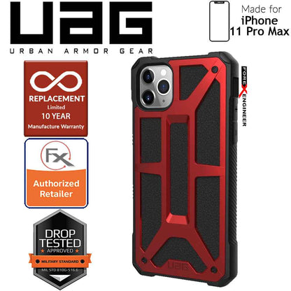 UAG Monarch for iPhone 11 Pro Max - Rugged Military Drop Tested - Crimson - Forexengineer-malaysia