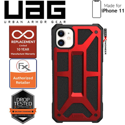 UAG Monarch for iPhone 11 - Rugged Military Drop Tested - Crimson - Forexengineer-malaysia
