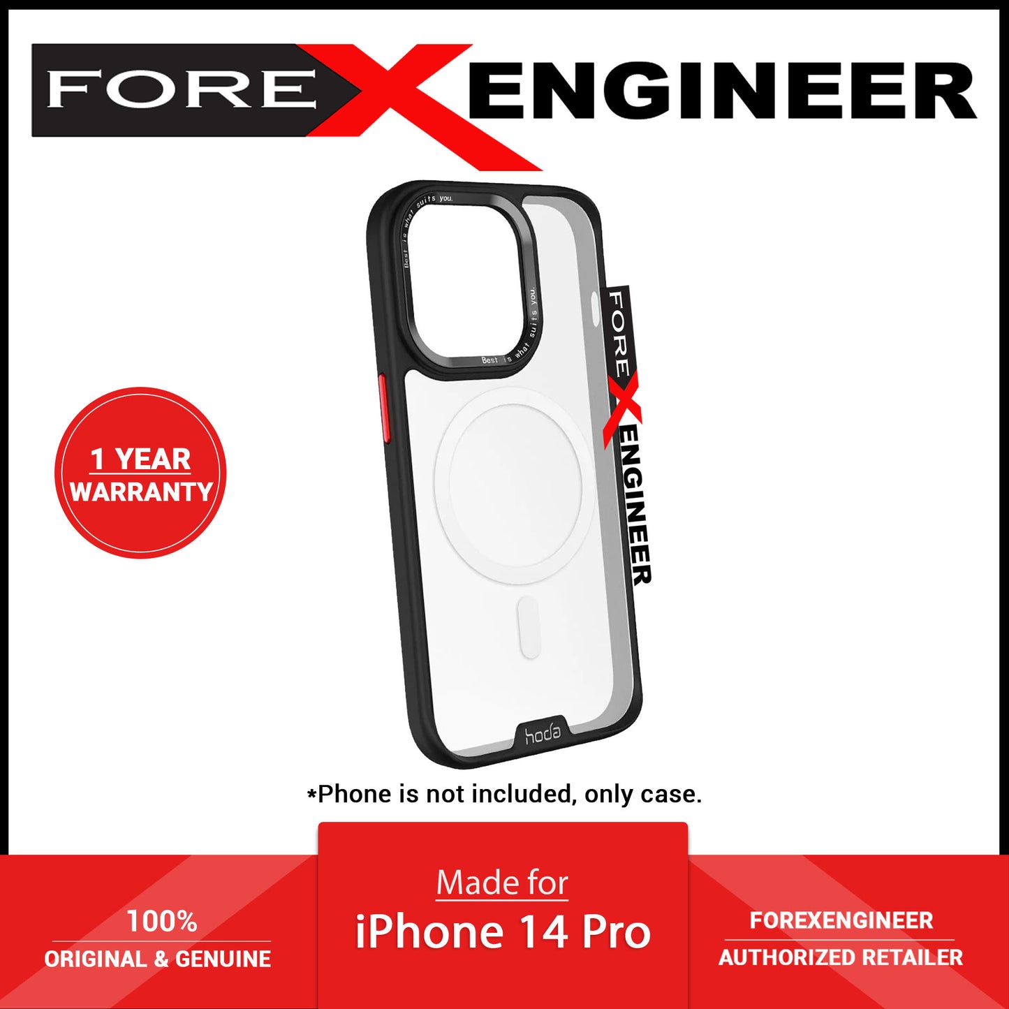 Hoda Rough Case for iPhone 14 Pro - MagSafe Compatible Military Standard  - Black ( Barcode: 4711103545232 )