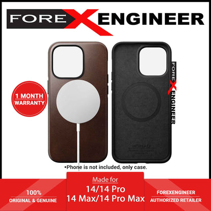 [ONLINE EXCLUSIVE] Nomad Modern Leather Horween Case for iPhone 14 Pro Max - MagSafe Compatible - Rustic Brown (Barcode: 856500012247)
