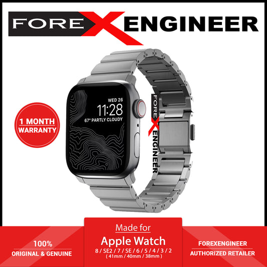 [ONLINE EXCLUSIVE] Nomad Titanium Band for Apple Watch 41mm - 40mm - 38mm ( Series 8 - SE2 - 7 - SE - 6 - 5 - 4 - 3 - 2 ) - Silver (Barcode: 856500011776 )