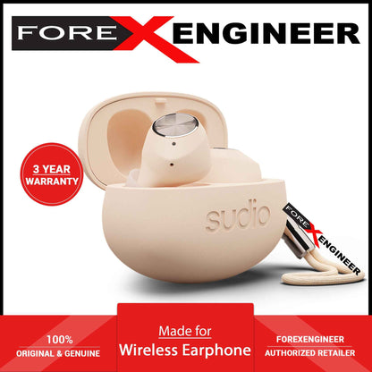 Sudio Wireless Earphone T2 Active Noise Cancellation & Clear Dynamic Sound - Sand (Barcode: 7350071385012 )