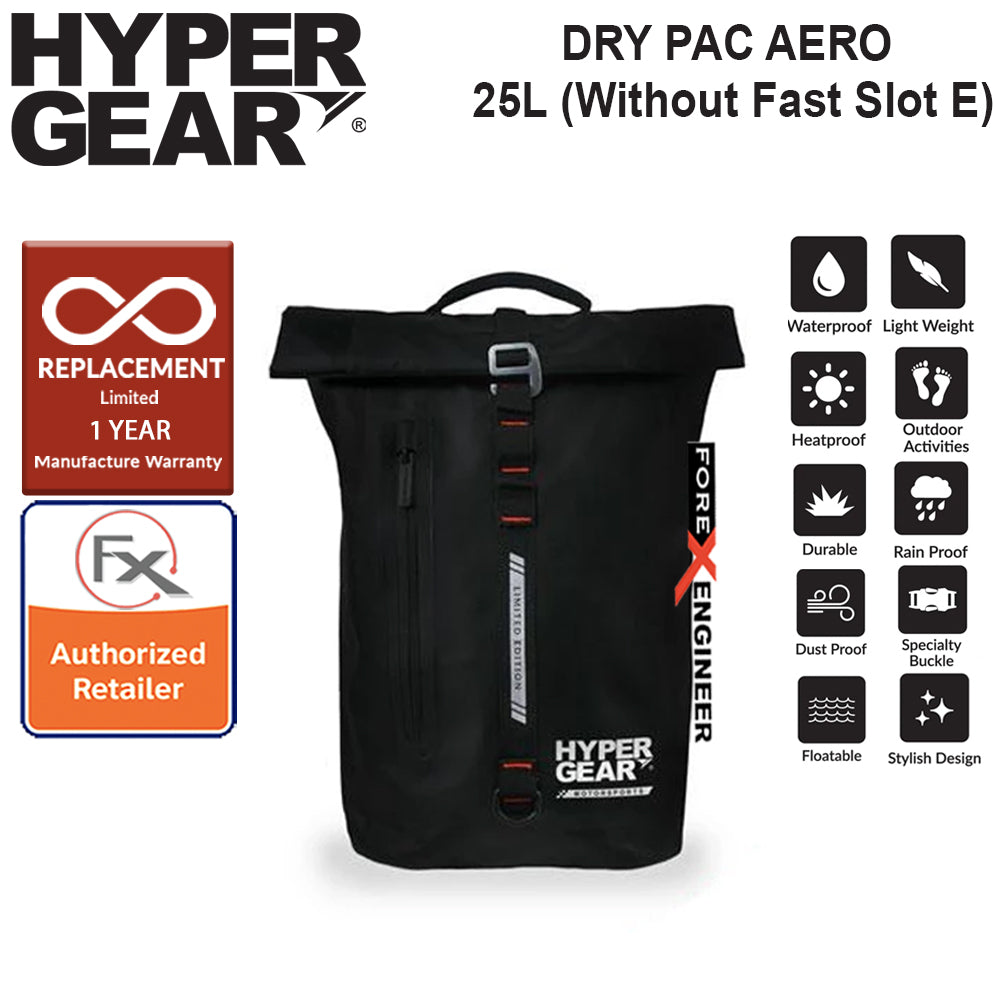 Hypergear Dry Pac  Aero 25L - Heavy-duty Design and IPX6 Waterproof Specification - Black ( Base Only Without Fast Slot E)