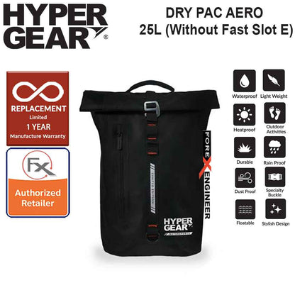 Hypergear Dry Pac ¬†Aero 25L - Heavy-duty Design and IPX6 Waterproof Specification - Black ( Base Only Without Fast Slot E) - Forexengineer-malaysia