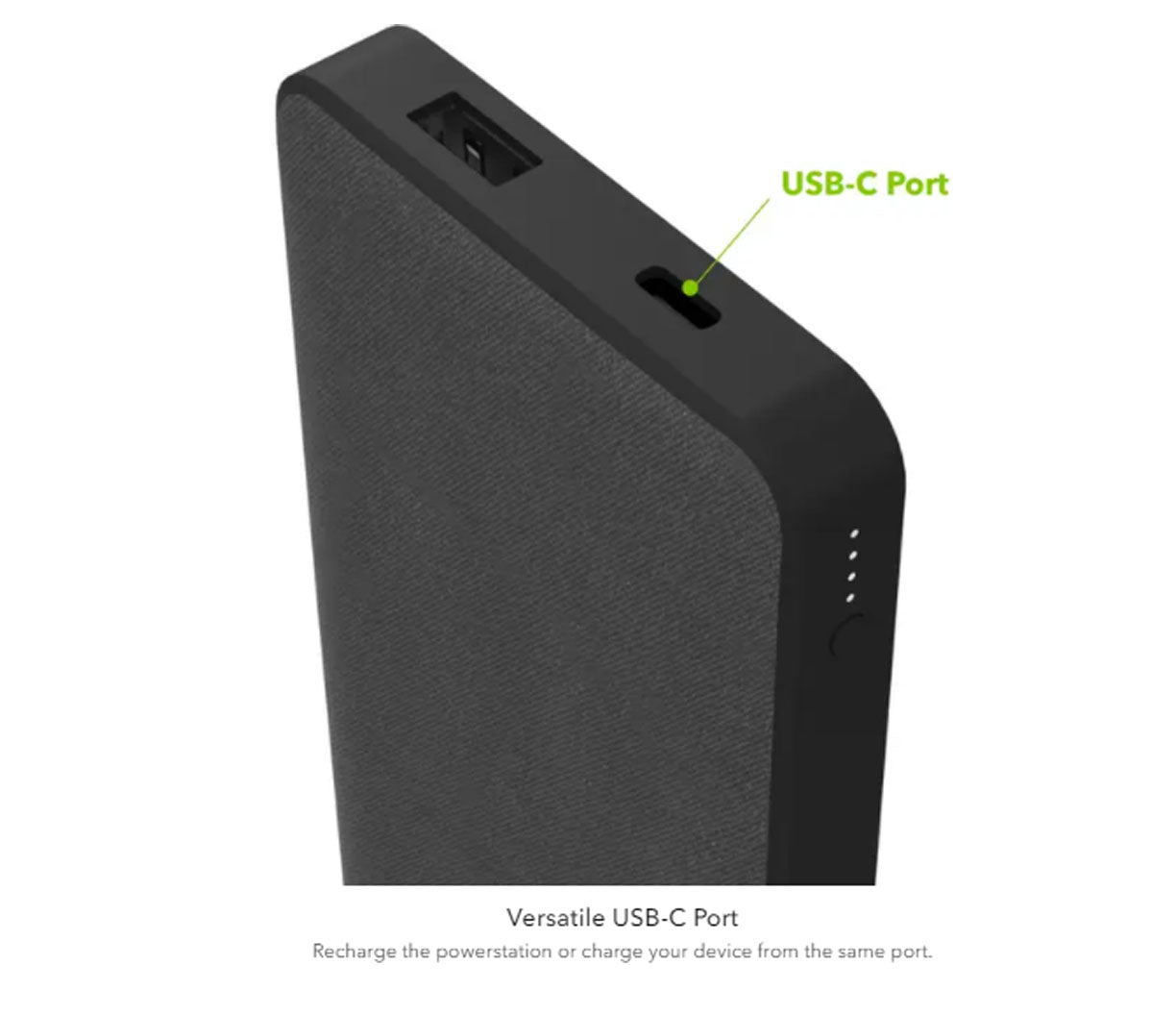 Mophie Powerstation 10,000mAh PD 18W USB-C PD fast charge Powerbank (Fabric) - Black ( Barcode: 840056127555 )