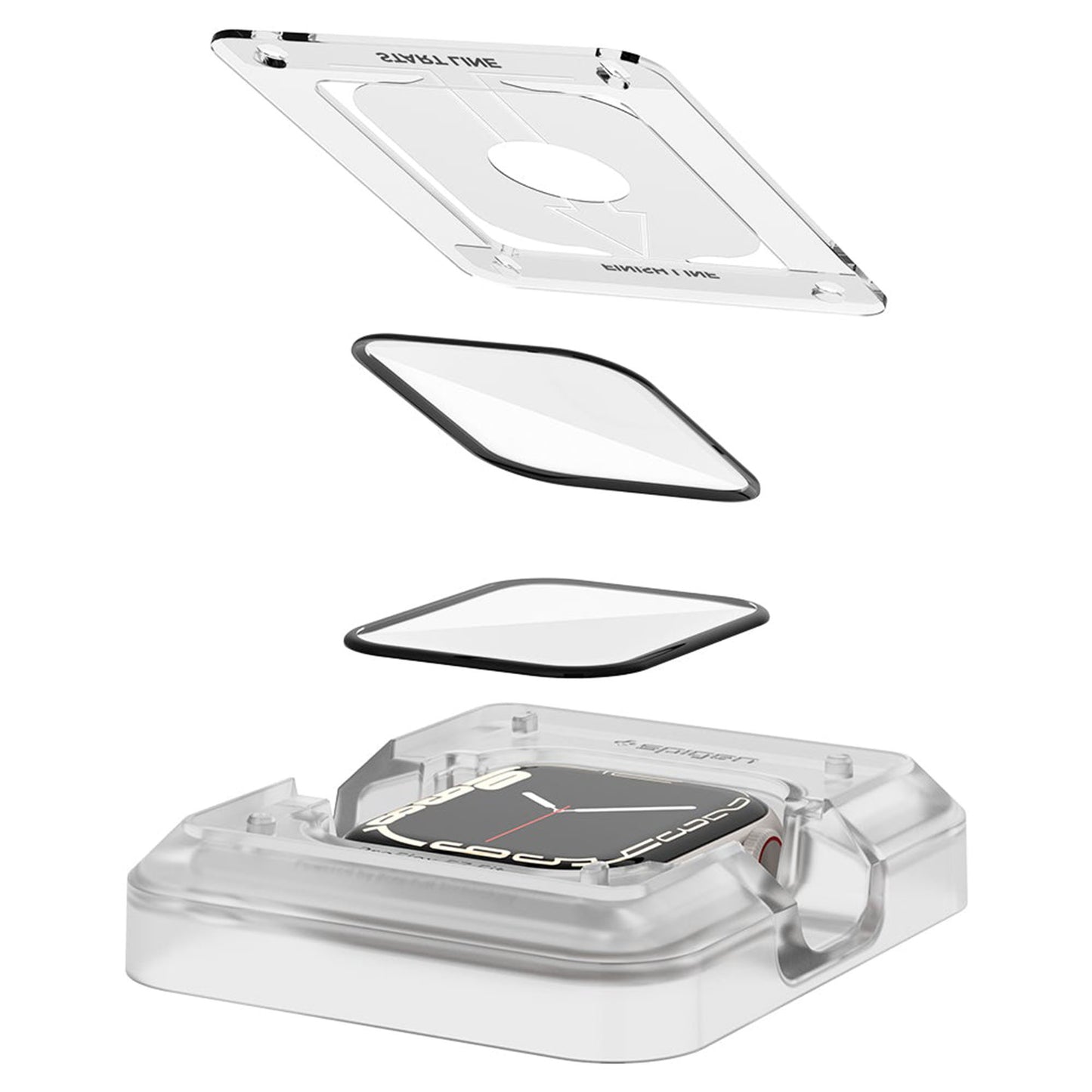 Spigen ProFlex EZ Fit Screen Protector for Apple Watch Series 7 ( 41mm ) (2 Pack) (Barcode: 8809811856576 )