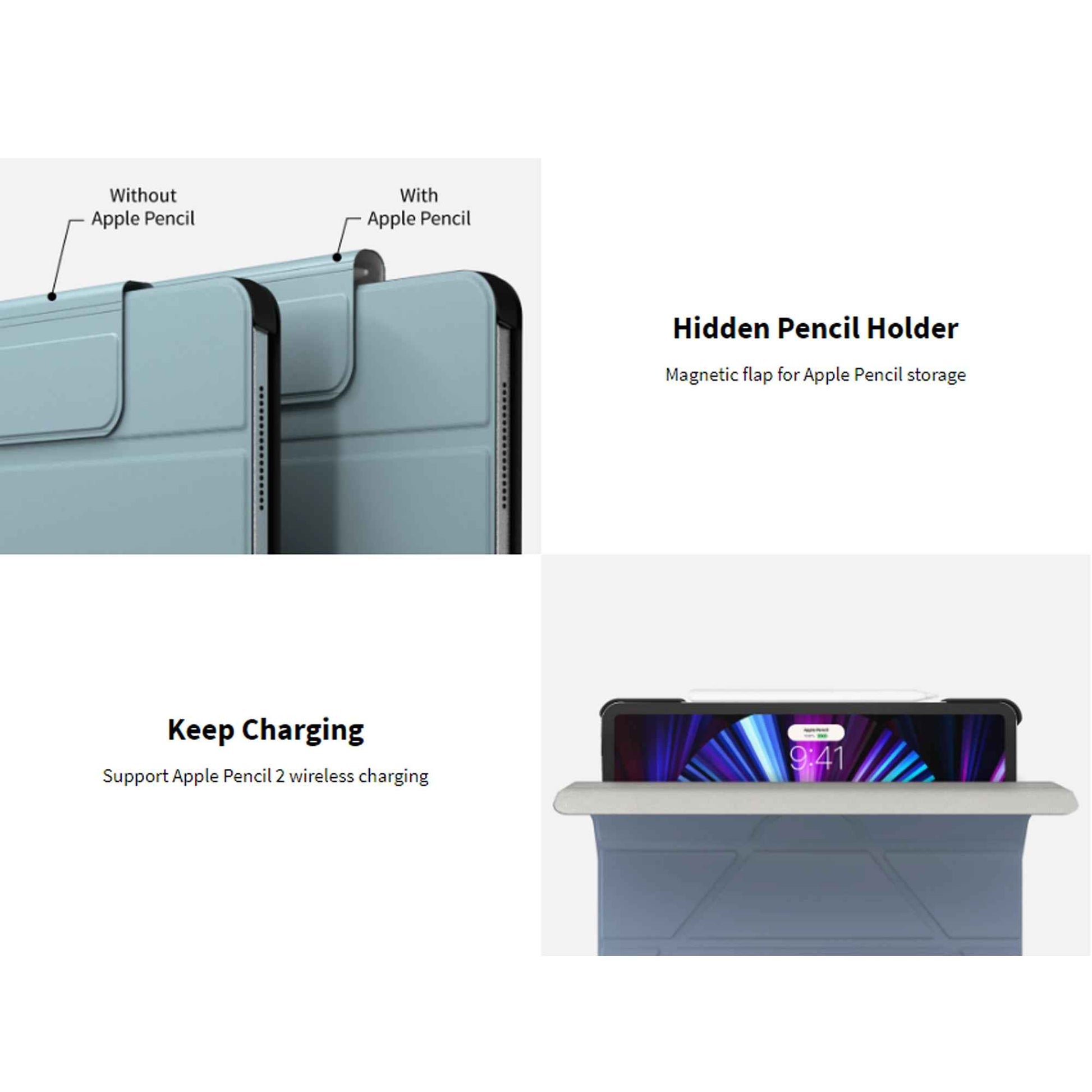 SwitchEasy Origami for iPad Pro 11" - Air 10.9" ( 2022 - 2018 ) M1 Chip - Midnight Blue (Barcode: 4895241101069 ) - Forexengineer -Malaysia- 4895241100765