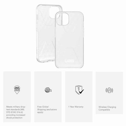 UAG Civilian for iPhone 13 6.1" 5G - Frosted Ice (Barcode: 810070364441 )