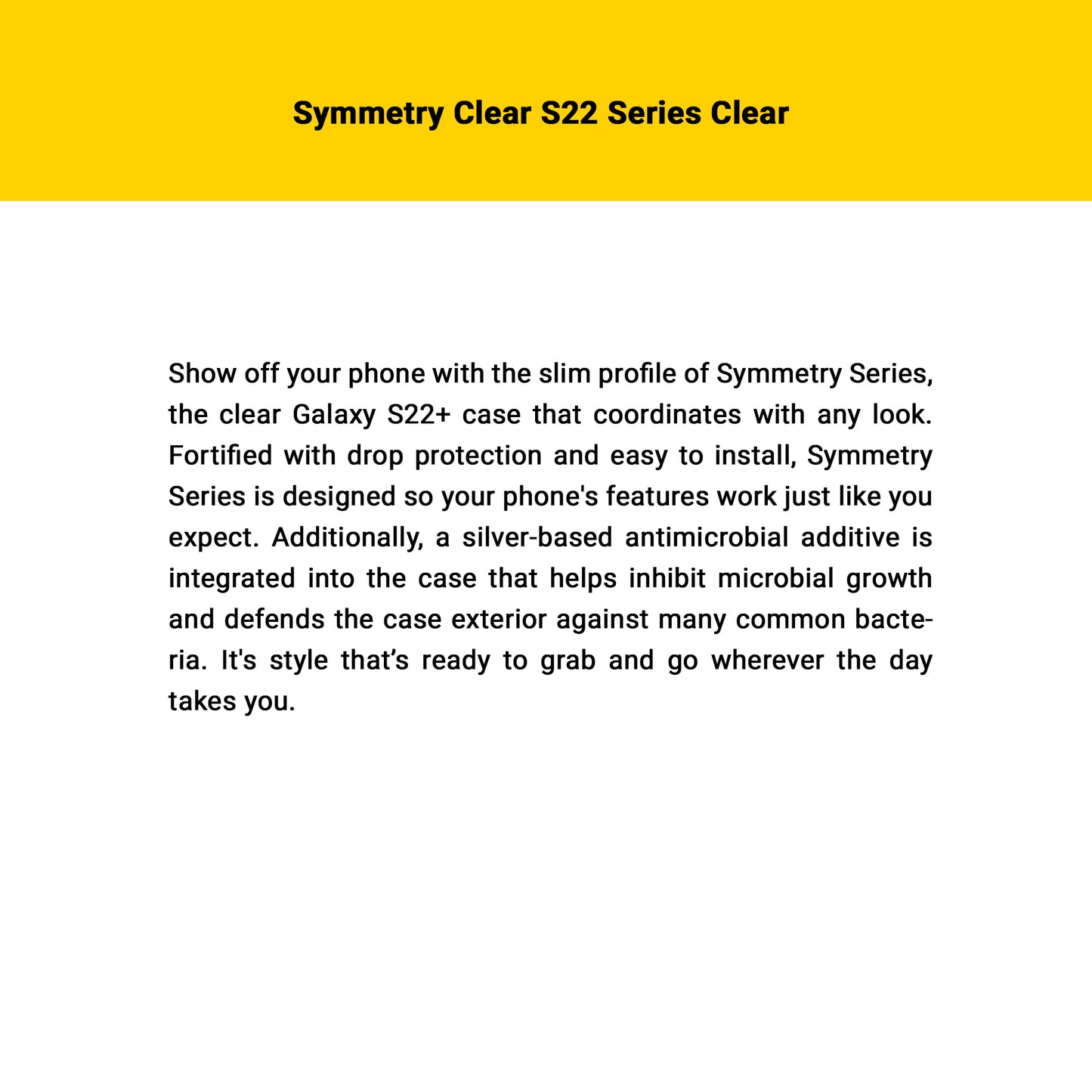 Otterbox Symmetry Clear Series Case for Samsung Galaxy S22 Plus - Clear (Barcode: 840104296646 )