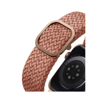 UNIQ Aspen Braided Strap for Apple Watch Series 7 - SE - 6 - 5 - 4 - 3 - 2 - 1 ( 45mm - 44mm - 42 mm ) - Grapefruit Pink (Barcode: 8886463677117 )