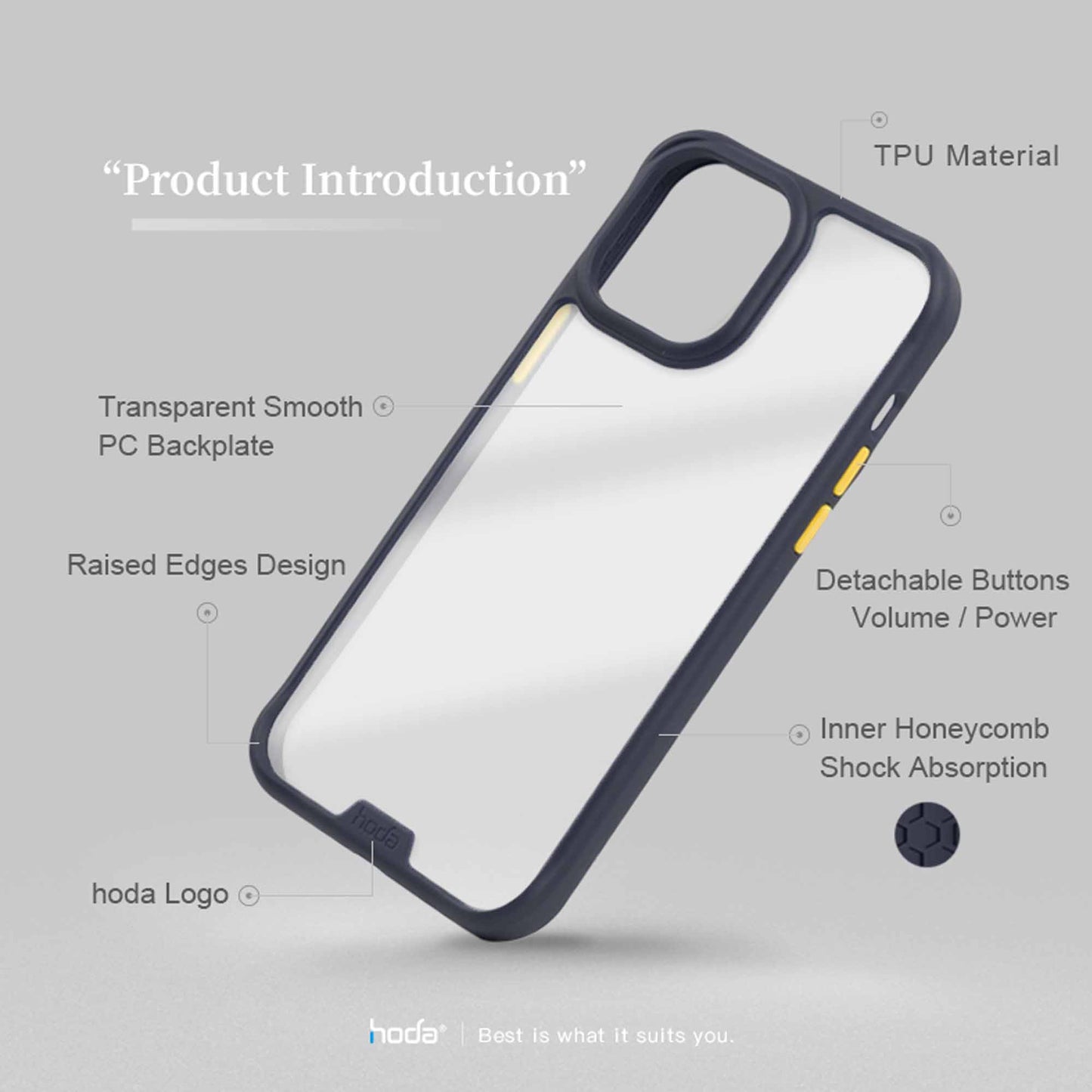 Hoda ROUGH Case Military Standard for iPhone 13 6.1" 5G - Black (Barcode: 4711103541470 )