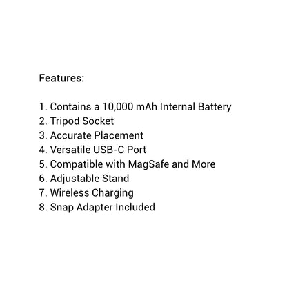 Mophie Snap+ Powerstation Stand 10,000mAh - Powerbank Wireless Charging - Black - Forexengineer -Malaysia- 840056143074