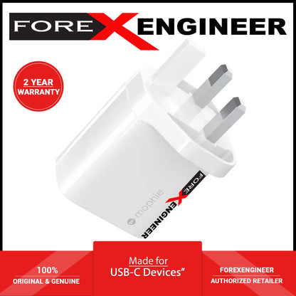Mophie Wall Adapter USB-C 30W GaN - High speed USB-C PD GaN 30W Fast Charge - White-(Barcode: 840056151543 ) - Forexengineer -Malaysia- 840056151543
