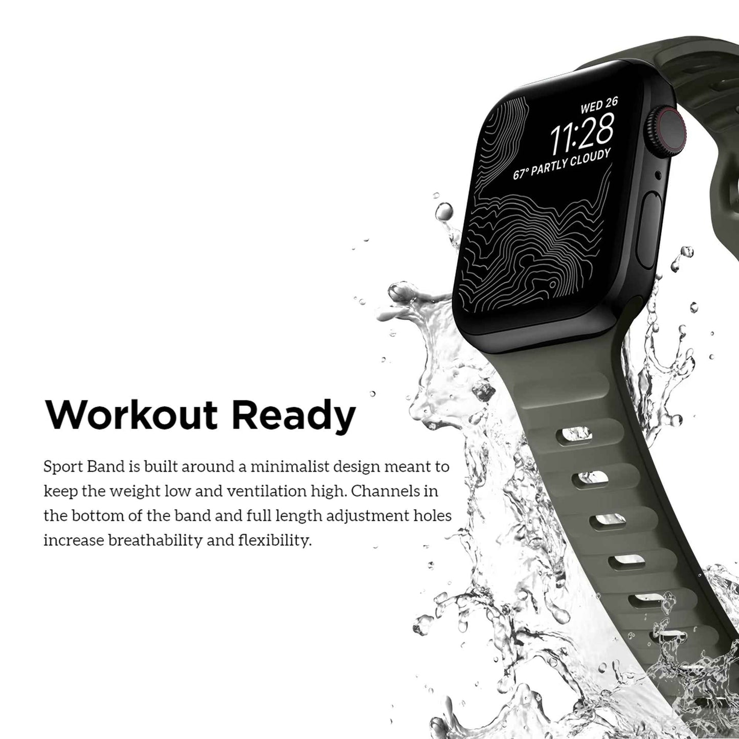 Nomad Sport Strap for Apple Watch Series 7 - 6 - SE - 5 - 4 - 3 - 2 - 1 ( 45mm - 44mm - 42mm ) V2 - Dune (Barcode: 856500011349 )