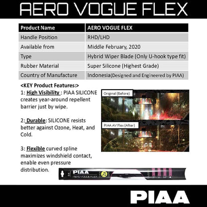 PIAA AERO VOGUE FLEX Car Wiper ( 28" ) - Black (Barcode: 4960311051015 )