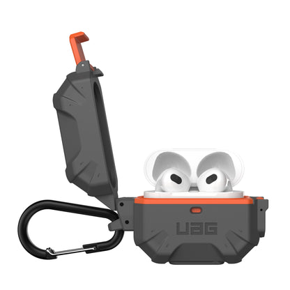 UAG Pathfinder for Airpods Gen 3 - 3rd Gen 2021 - Water Resistant Case - Silver-Orange - Forexengineer -Malaysia- 840283900068