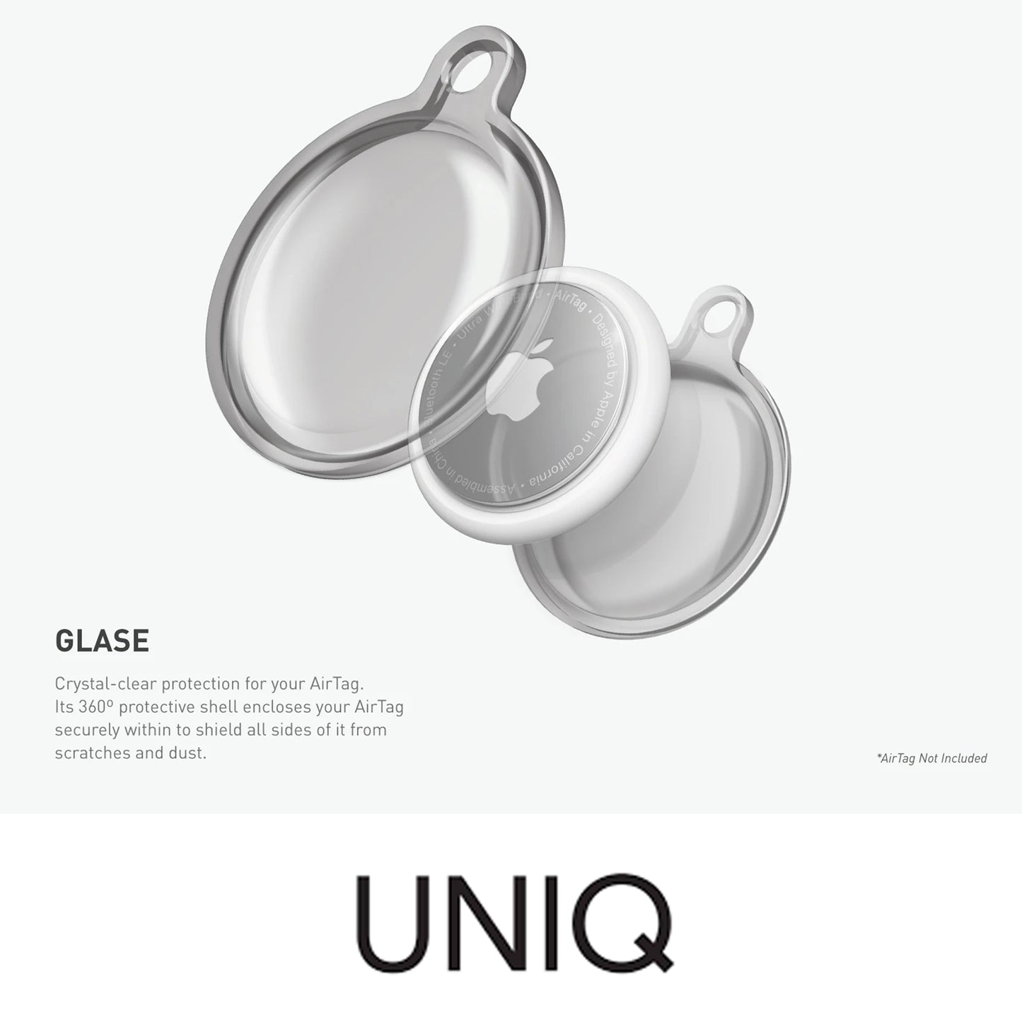 UNIQ Glase Case for AirTag - Clear Protective Case in True Clarity - Clear (Barcode: 8886463677445 )